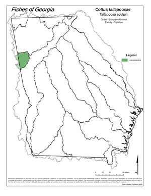 Tallapoosa sculpin Region Map