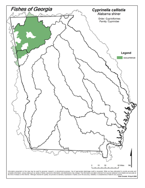 Alabama shiner Region Map