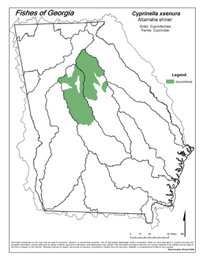 Altamaha shiner Region Map