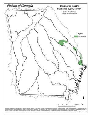 bluebarred pygmy sunfish Region Map