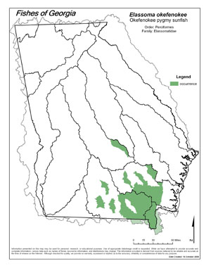 Okefenokee pygmy sunfish Region Map