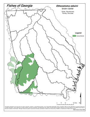 brown darter Region Map