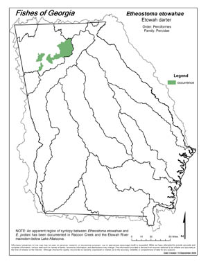 Etowah darter Region Map