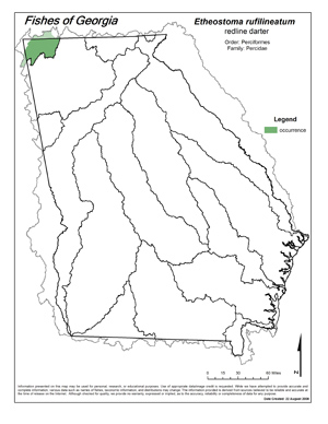 redline darter Region Map