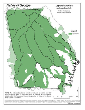 redbreast sunfish Region Map