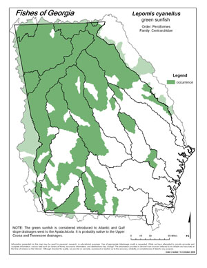 green sunfish Region Map