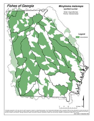 spotted sucker Region Map
