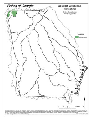 mimic shiner Region Map