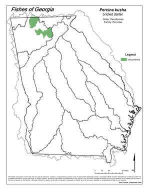 bridled darter Region Map